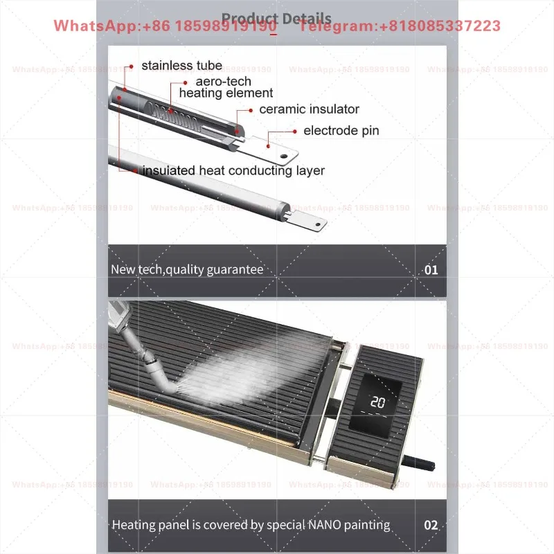 1800W Wall Mounted Electric Infrared Heater WiFi Enabled with 4 Power Settings Indoor and Outdoor Heating Panel
