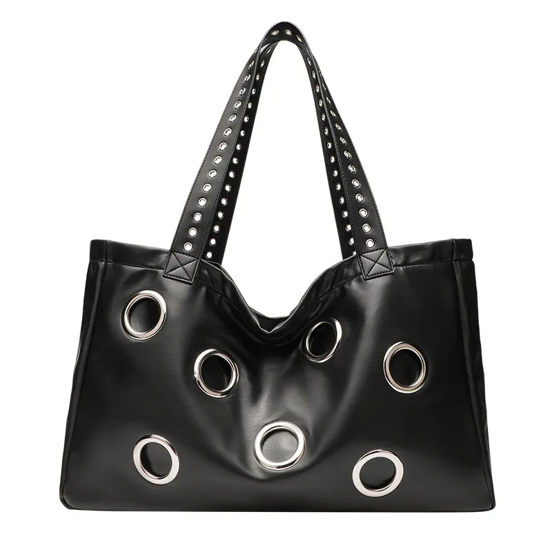 

Fashion Punk Retro Large PU Shoulder Bag Women Vintage Handbag Purse Designer Bags