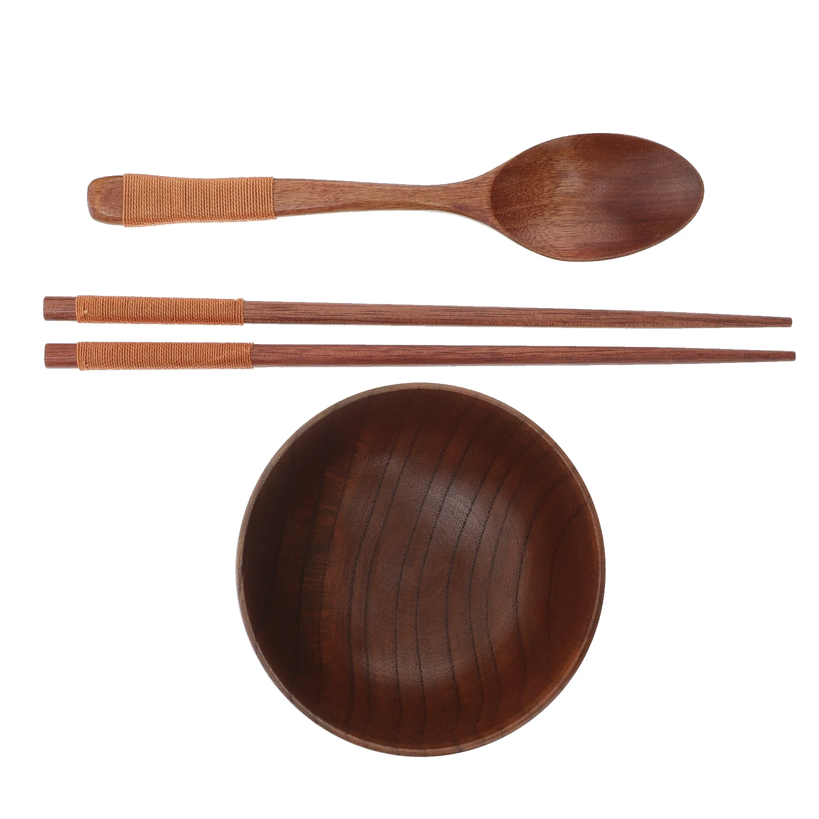 

Wooden Bowls Anti Fall Baby Feeding Bowl Japanese Style Salad Rice Soup Wood Serving Kitchen Bar Home Child
