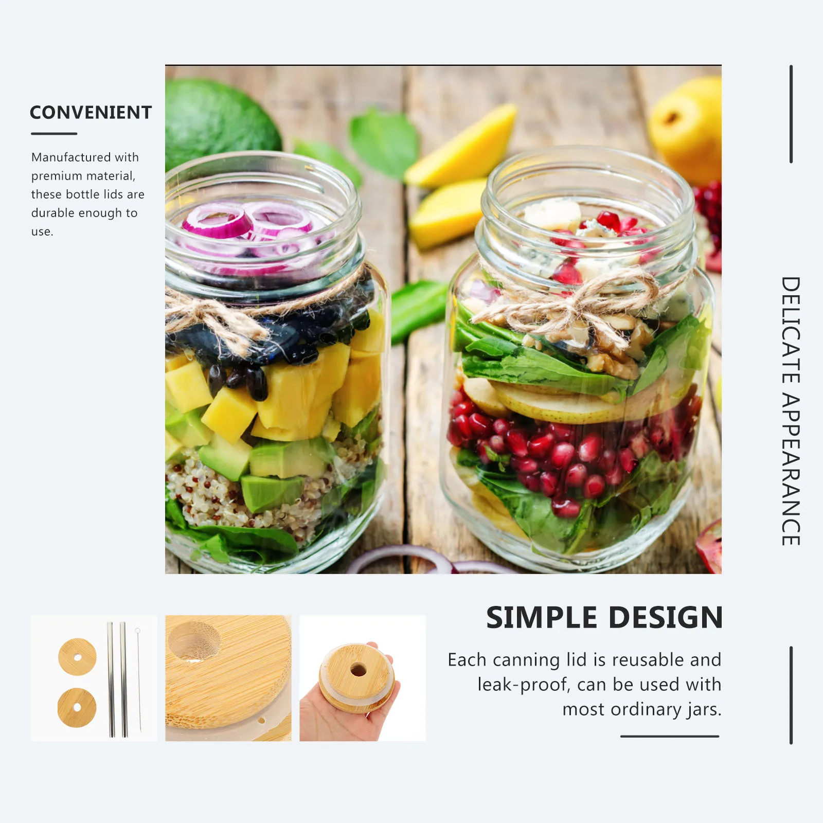 

1Set Round Jar Lids with Straw Holes Sealing Lids for Tea Coffee Juice Drinks Safe Cleaning Sealing Lid with Hole