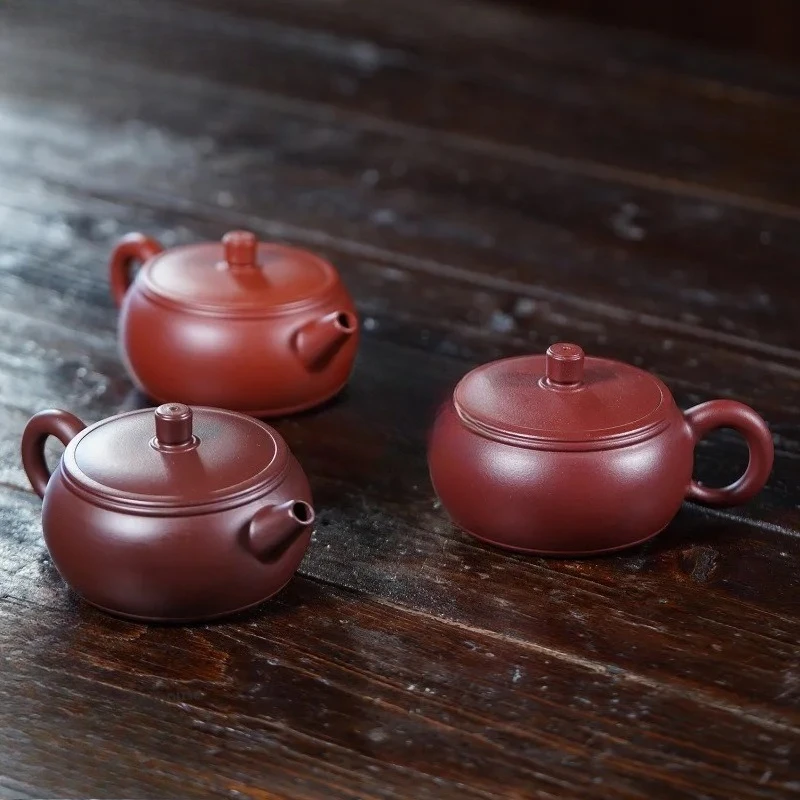 

190ml Vintage Yixing Purple Clay Teapots Handmade Shigu Big Caliber Pot Raw Ore Mud Kettle Zisha Tea Set Accessories Craft