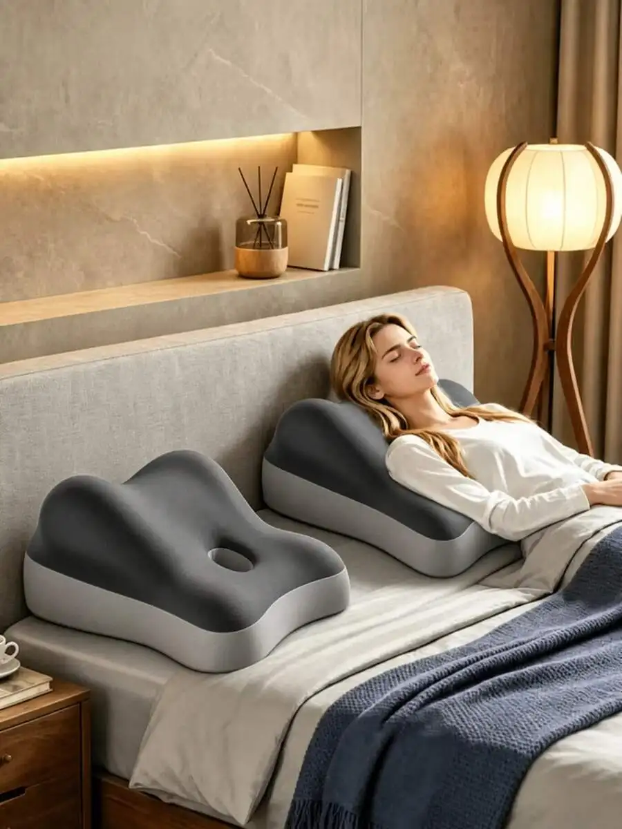 1pc Adjustable Detachable Ergonomic Memory Foam Wedge Pillow, Inclined Leg Support Cushion, Multi-Purpose Backrest Pillow, Suita