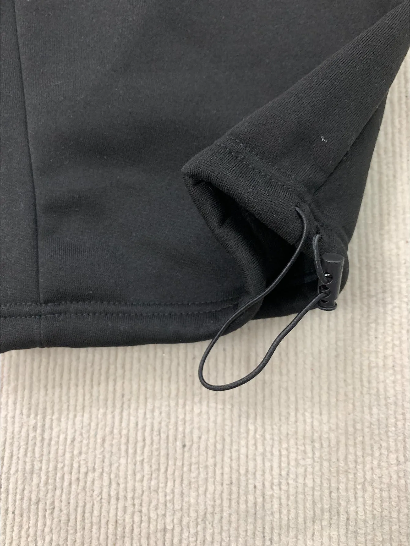 Side Big Gradient Letter Print Black Jogger Pants Elastic Drawstring Waist Loose Wide Leg Two Way Sweatpants