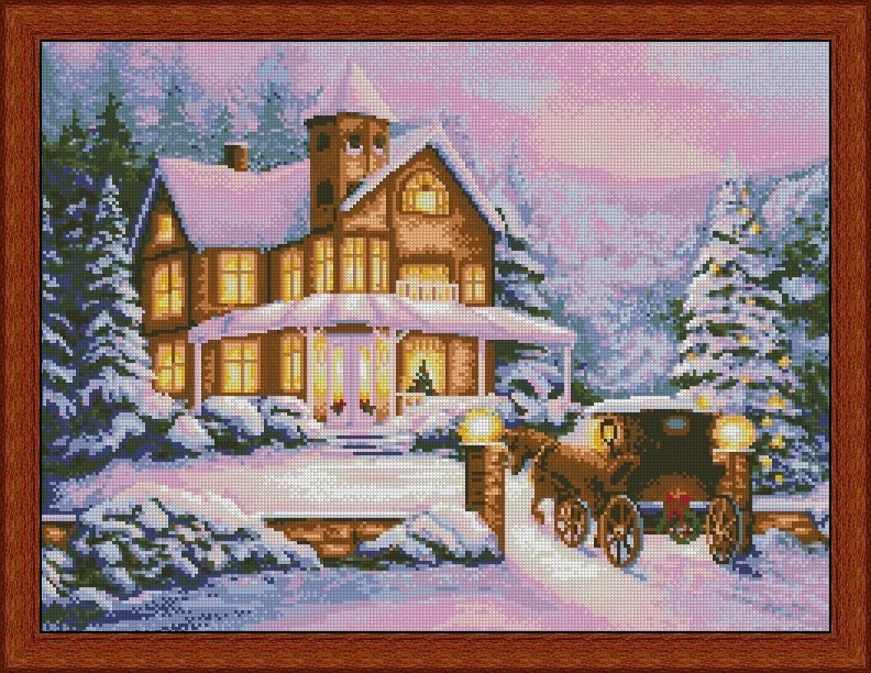 Travelers returning late 54-43 Embroidery,DIY 14CT Unprinted Arts Cross stitch kits Set Cross-Stitching Home Decor