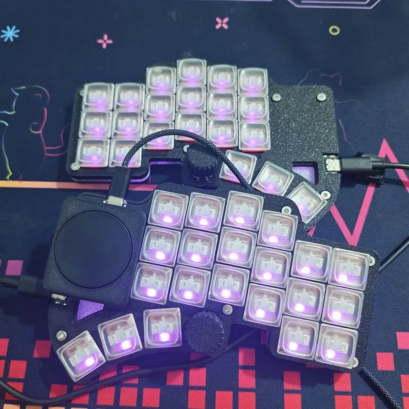 

New Dilemma Max Split Keyboard Custom Mx/choc Switch Hot Swap Knob Procyon Touchpad Simulation Mouse Left and RightHand Keyboard