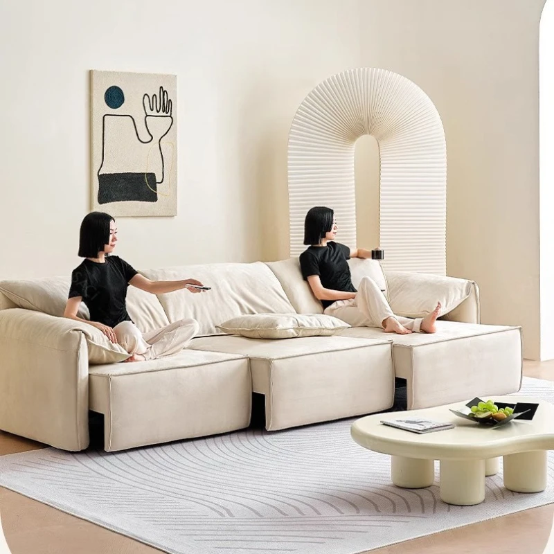 أريكة كهربائية فاخرة حديثة باللون البيج بتصميم Loveseat صالات كبيرة الحجم كرسي كرسي النائم مصمم أثاث Woonkamerbanken