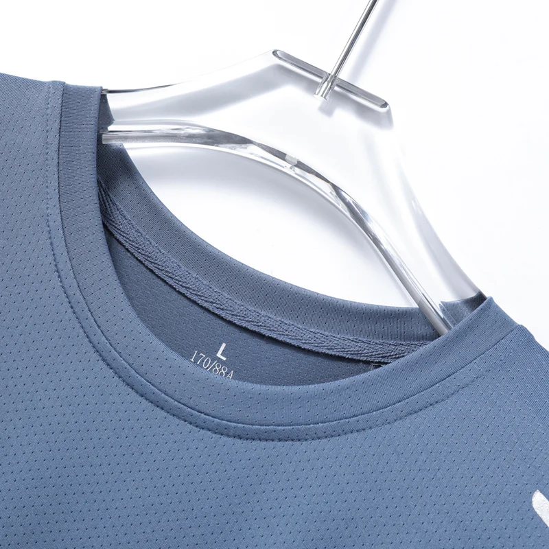 Ice Silk Running T-shirt Reflective Short Sleeve Quick Drying Summer Thin Breathable Fitness Tees Shirt Sportswear Sportsshirt