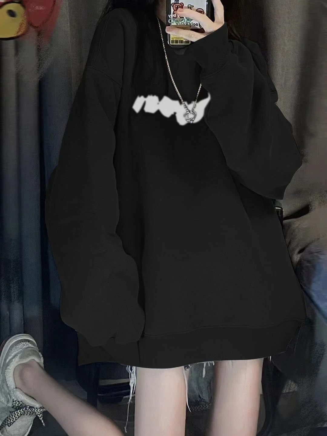 

New Korean Women Oversized Sweatshirts Cotton Letter Print Hoodies Tops Long Sleeve Spring Winter Sweatshirt Pullovers Y2k