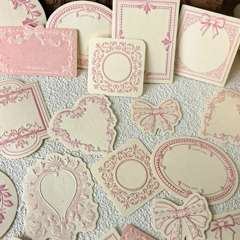 Retro Geprägtes Blumenmuster Hartkartonpapier DIY Beschreibbares Dekoratives Scrapbooking-Papier Boxed Sticky Notes Journaling-Zubehör – Detail 6