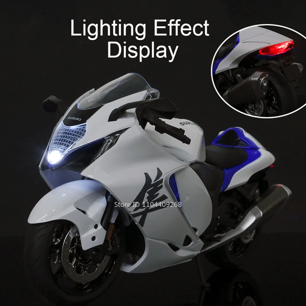 مقياس 1:9 سوزوكي هايابوسا نموذج دراجة نارية لعبة سبيكة الجسم الربط التوجيه امتصاص الصدمات نماذج المحرك جمع الهدايا الصبي