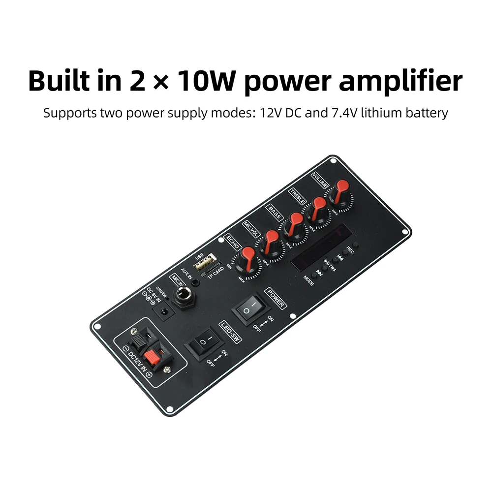 2x10W Bluetooth-Audioverstärker-Board MP3-Decoder mit Bluetooth 5.0, TF, USB, FM-Unterstützung für DIY-Karaoke-Heimlautsprechersystem – Detail 6