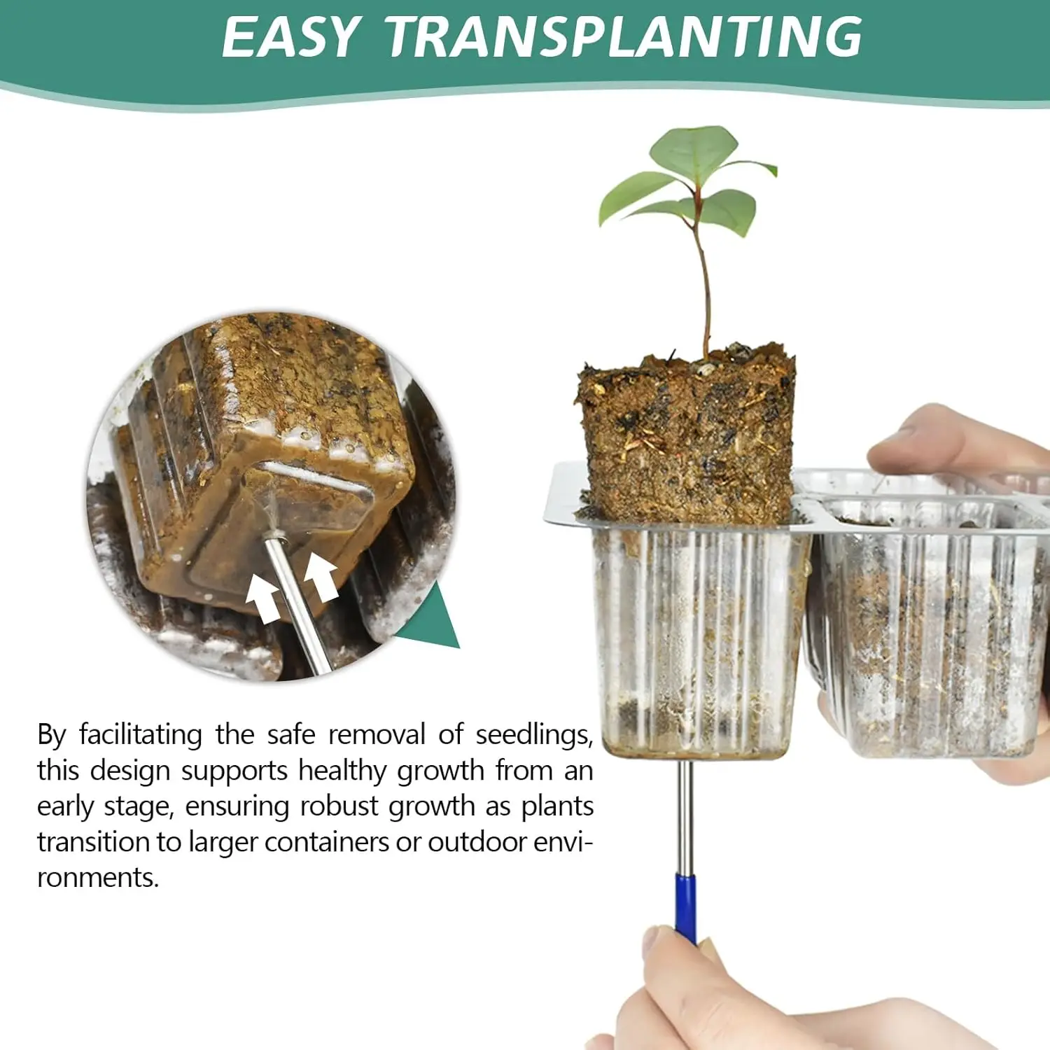 Seed Starter Tray with Plant Light Elevated Seedling Starter Trays Kits with Adjustable Humidity Domes and Clear Cell Tray for