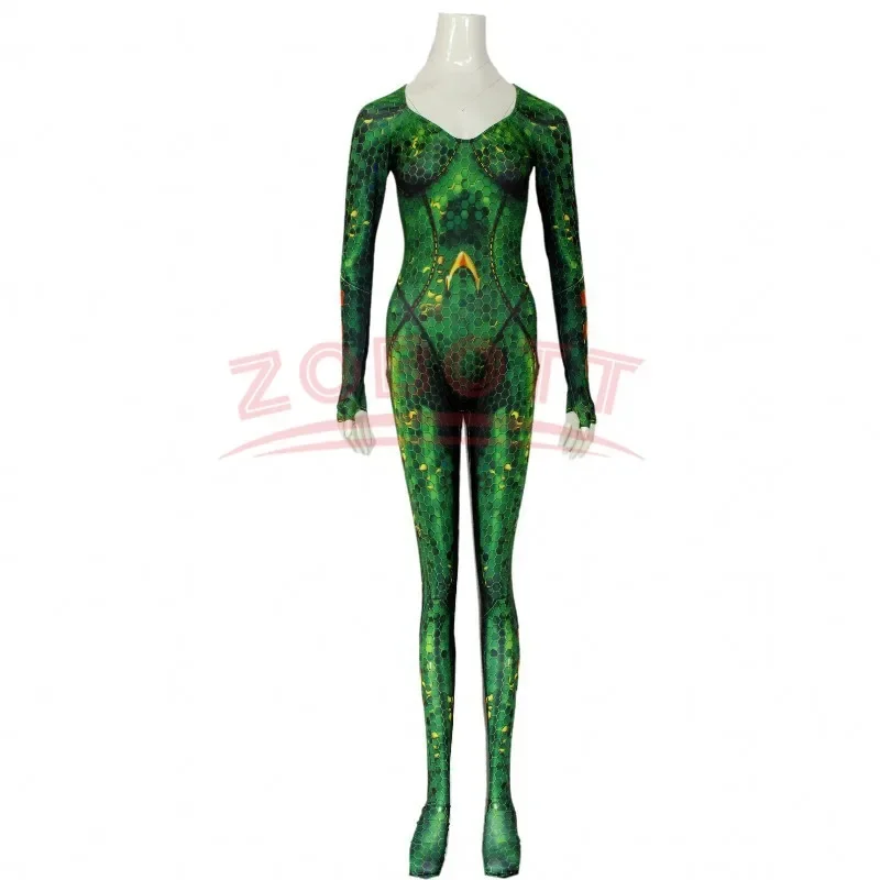 New Women movie Aquaman Mera Queen cosplay costume zentai bodysuit suit jumpsuit