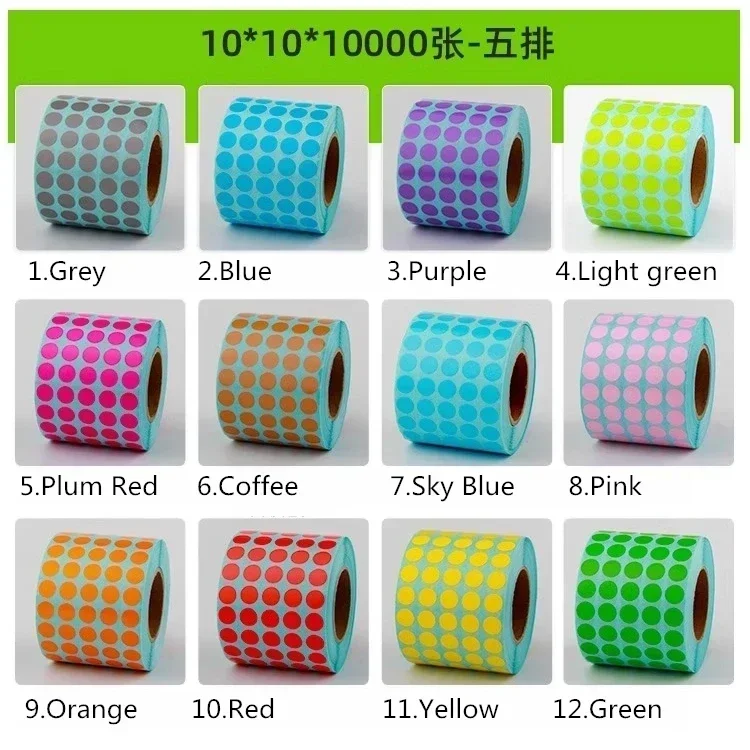 Rotundity Multicolor Waterproof Scratch Resistant Oil Proof Thermal Stickers Autohesion Print Roll Paper Label Note Paper