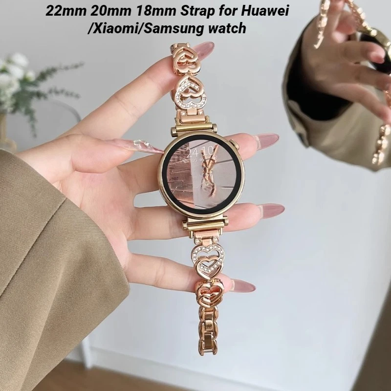 

Ремешок металлический для Xiaomi Watch S4/S3/S2/S1, спортивный браслет для Huawei Watch GT4/GT3/GT2 pro 46 мм 41 мм 22 мм 20 мм