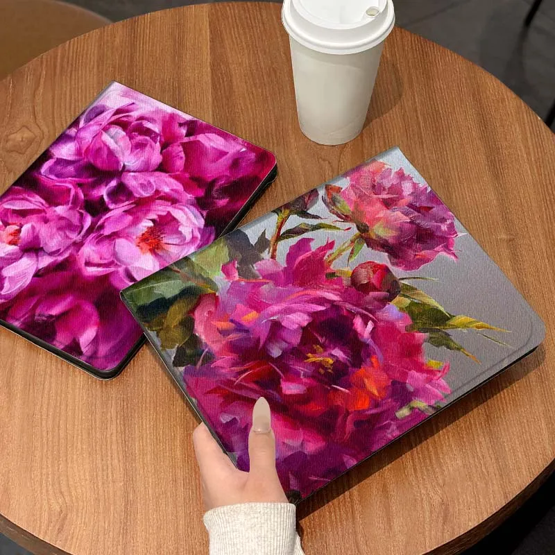 

Pink Peony Flower Art Tablet Case For Lenovo Xiaoxin Legion Pad Tab Pro GT Y700 Gen4 2 11 P11 M10 K10 3rd Plus Gen Gift