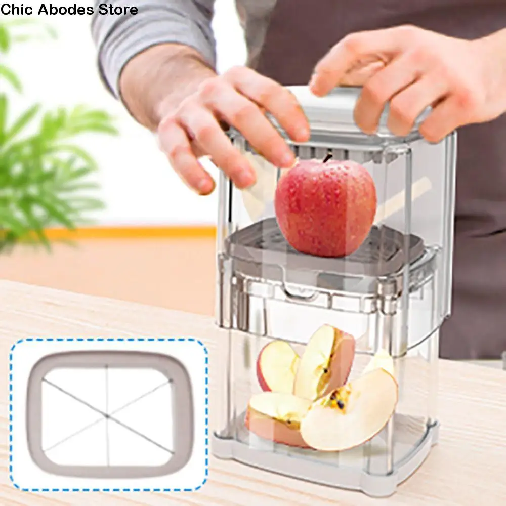 

Multifunctional Manual French Fries Cutter 4 in 1 Hand Press Vegetable Dicer with 4 Blades Efficient Fruit Slicer Cucumber