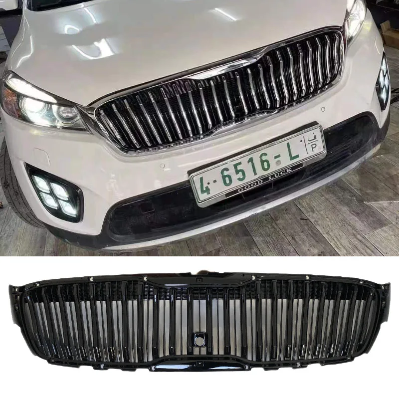 Auto Grille For 2015 2016 2017 Kia Sorento Grille Electroplated Protective Grille Bumper Modification Racing Grills Accessories