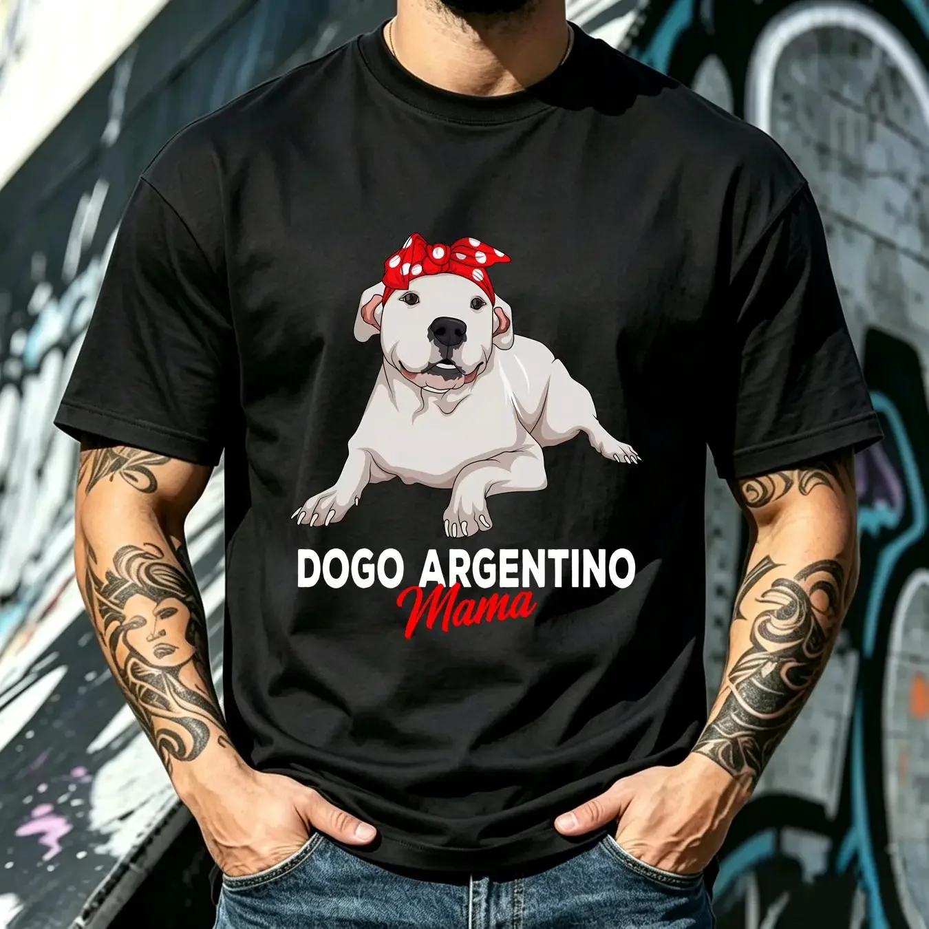 washed T Shirt Dogo Argentino Mama Dog Mom Funny Womens Pullover S 5XL vintage Washed Stylish Unisex graphic designer clothes