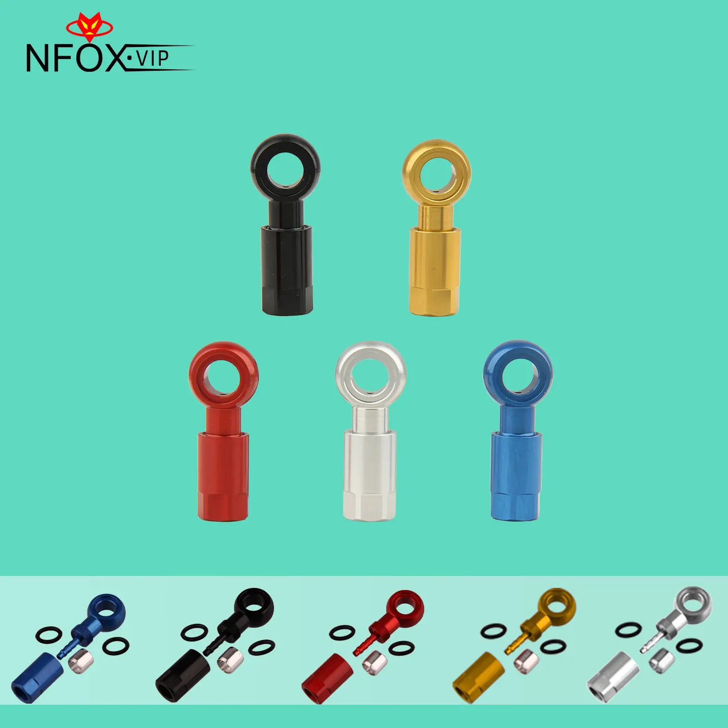 NFOX Bicycle 5mm Hydraulic Brake Fittings XTR Aluminum Alloy 7075 Five-wire XT Tubing SLX Joint Tee Pipe Accept Customization