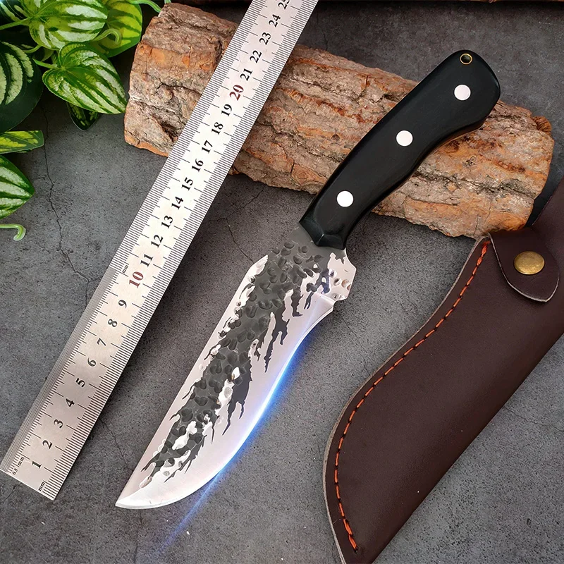 Handmade Forged Kitchen Knife 5Cr15 Stainless Steel Boning Meat Cleaver Cutter Serbian Chef Knife Butcher Fish Knife