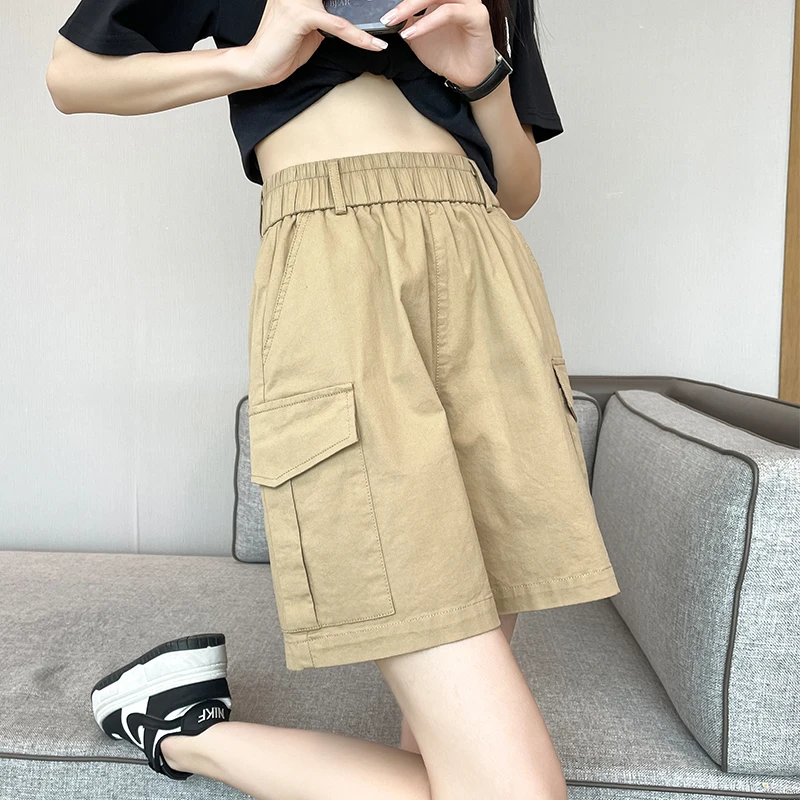 Spodnie robocze khaki damskie letnie cienkie nowe małe rozmiary jedwab lodowy szybkoschnące sportowe codzienne spodnie do kolan