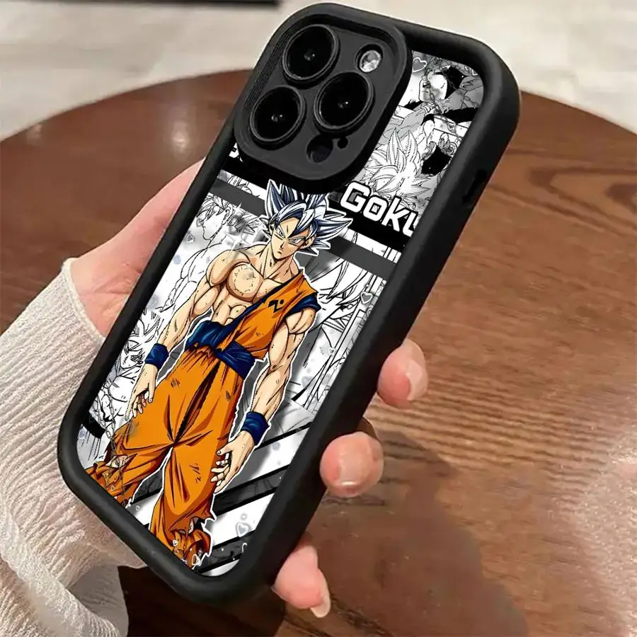 Funda de teléfono para iPhone 13 15Pro 15 Plus 14 11 12 14+ 13Pro 16 Pro Max 16e Soft Shell 16+ Manga Saiyan Son Goku