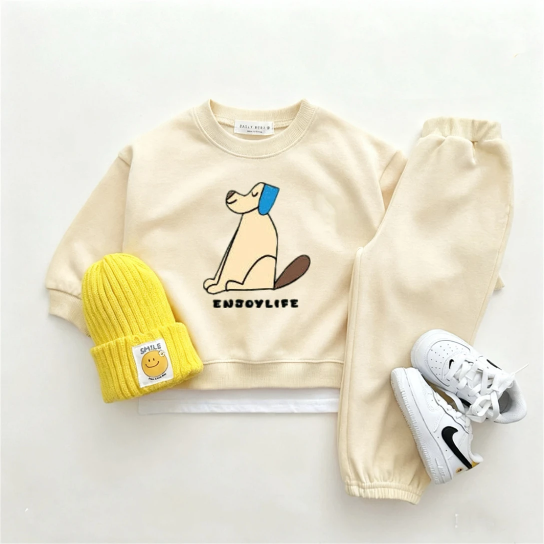 Cute Sweatshirts+Pants 2Piece Set Toddler Clothing Long-sleeved Outfits Child Casual Hoodie Pants 2026 Spring Autumn Costume