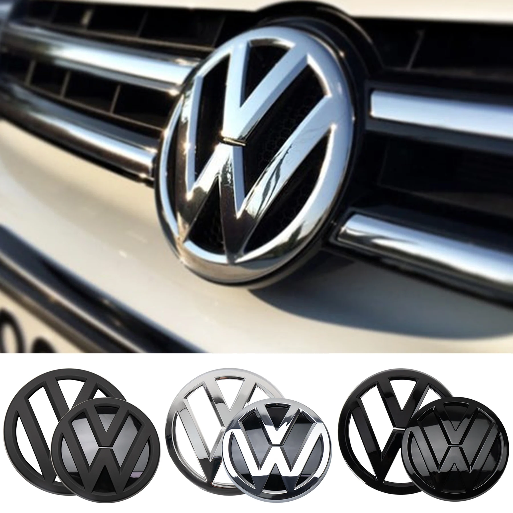 Car Front Hood Badge Rear Trunk Emblem Cover Replacement Auto Refit Accessories For Volkswagen VW Golf 7 MK7 2014 2015 2016 2017