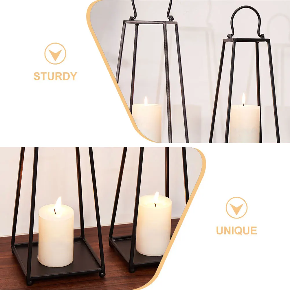 

2Pcs Metal Retro Holder Exquisite Craftsmanship Candlestick for Living Room Bedroom Office European Style