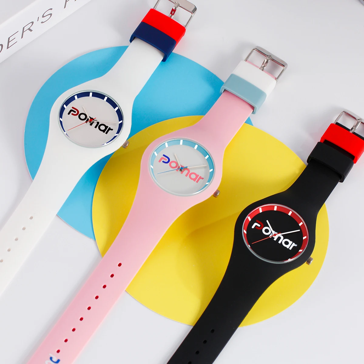 POMAR new digital silicone quartz watch, fashionable, cute, trendy, waterproof, daily wear, sports, simple couple watch