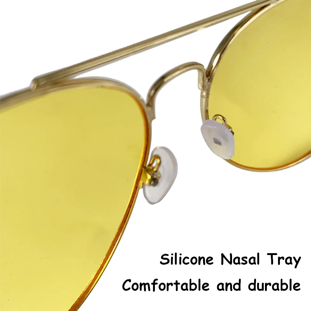 نظارات شمسية بإطار معدني كلاسيكي من KJOY مع لون أصفر - نظارات قيادة ليلية خفيفة الوزن، تستخدم للارتداء اليومي للرجال والنساء #5