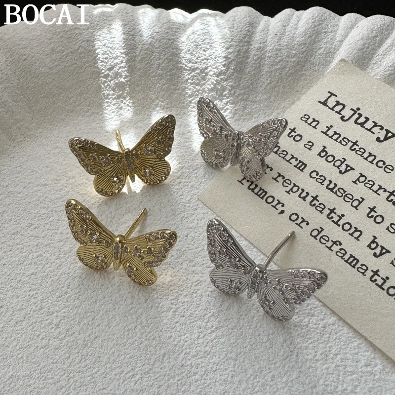 

Новые модные и роскошные серьги-бабочки BOCAI из стерлингового серебра S925, подарок для женщин