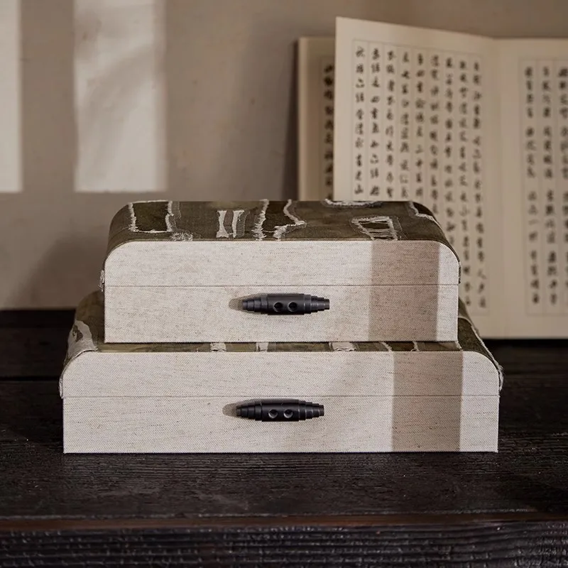 Retro Style Household Use Old Dyed Cloth Small Items Mini Decorative Box Lipstick Hairpin Storage Ornament Box31.1x15x7.4cm