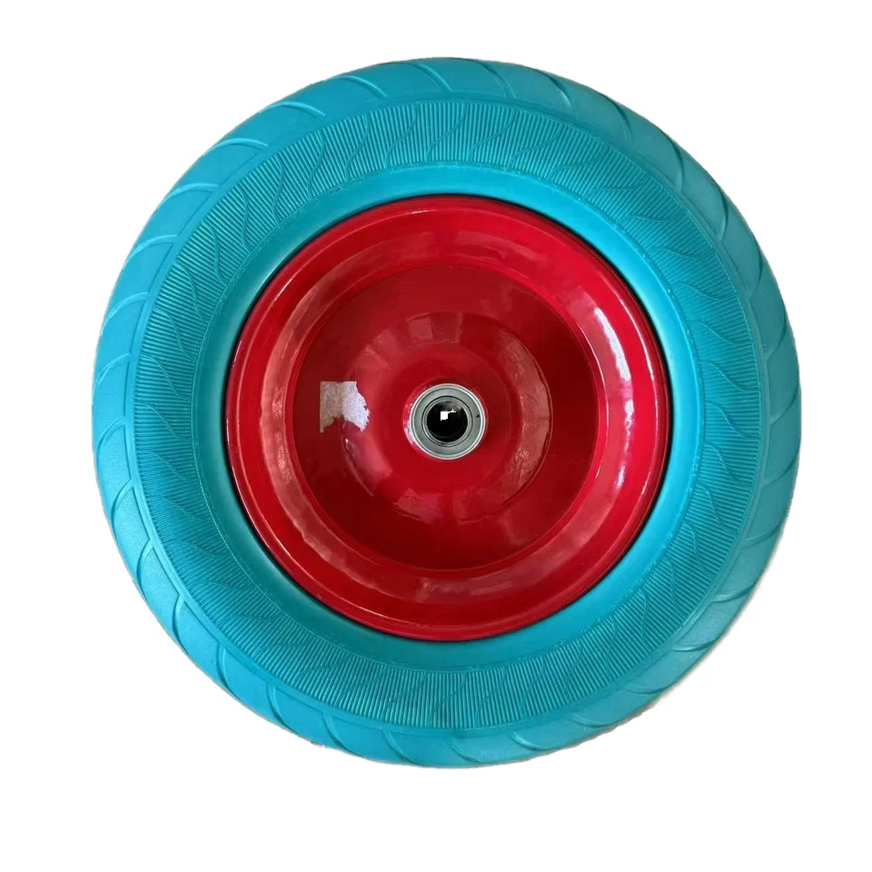 

Сверхмощное 16-дюймовое твердое колесо из полиуретана 4,80/4,00-8, без плоской сменной шины для садовой тележки с тачкой и подшипниками