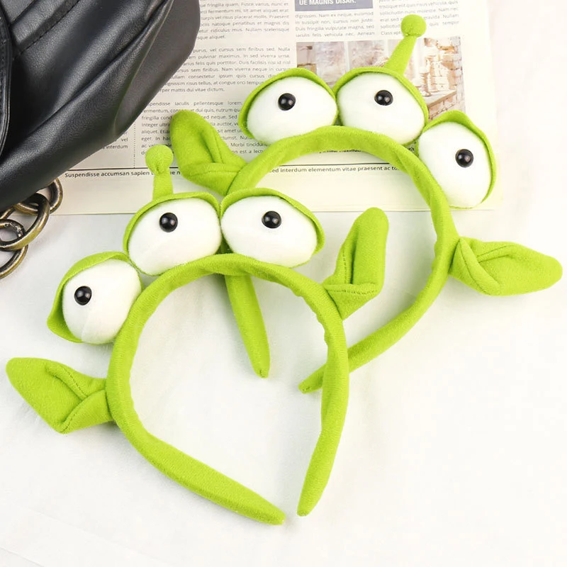 1/2PCS Three-Eyed Alien Headband Halloween Monster Plush Cute Headwear Hat Accessories For Theme Party Girls And Kids