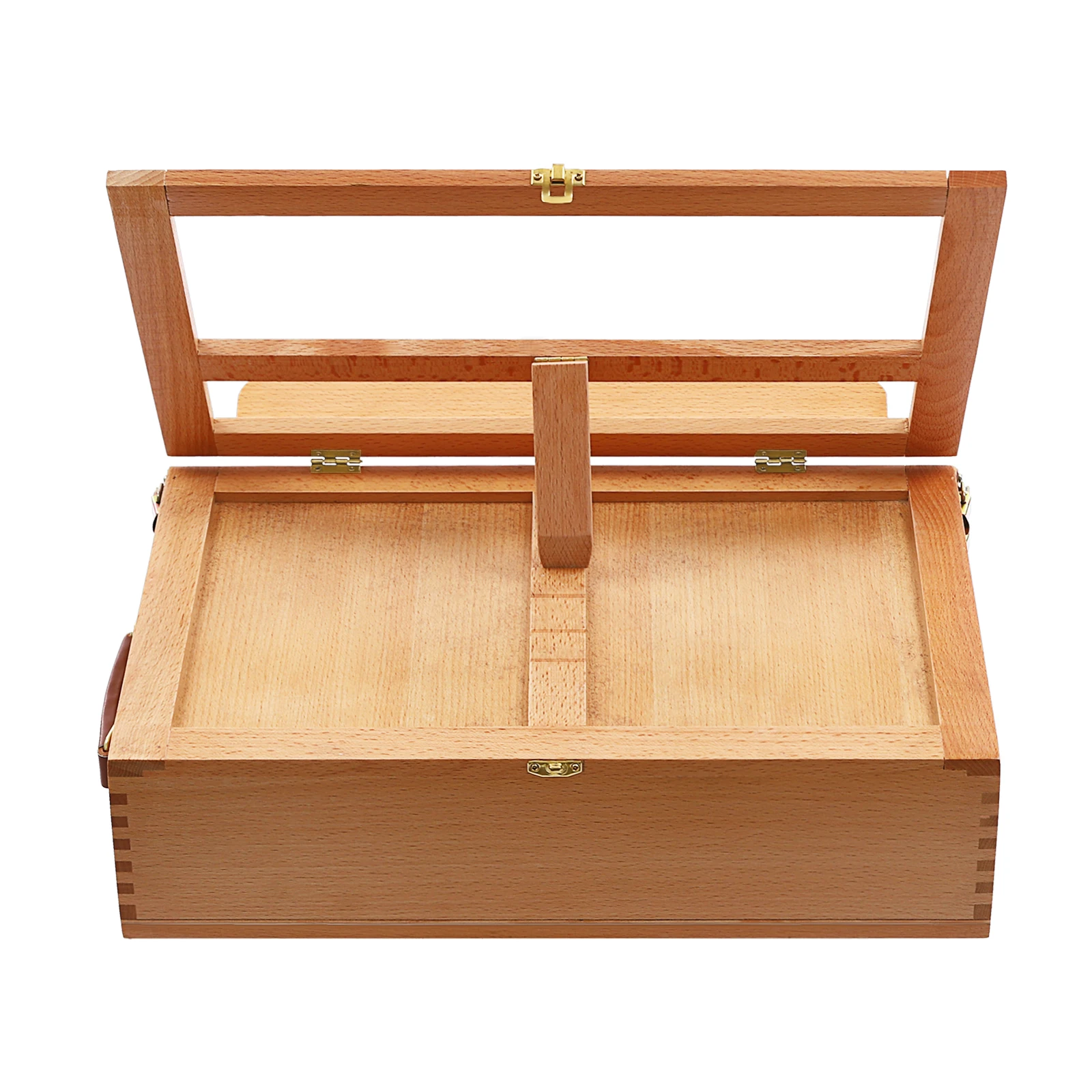 Tabletop Drawing Board Stand with 3 Drawers and 11 Compartments, Beech Wood Storage Easel 0-60° Tilt Adjustable, Portable Sketch Box for Painting Supplies, Ideal Gift for Artists Beginners view 6