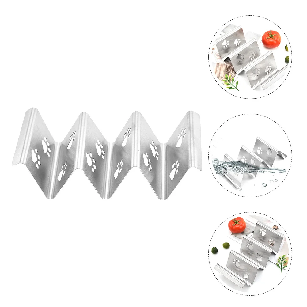 

Burrito Taco Rack Stainless Steel Non-Slip Kitchen Taco Holder For Tacos Burritos Sandwiches Display Stand Baking Food