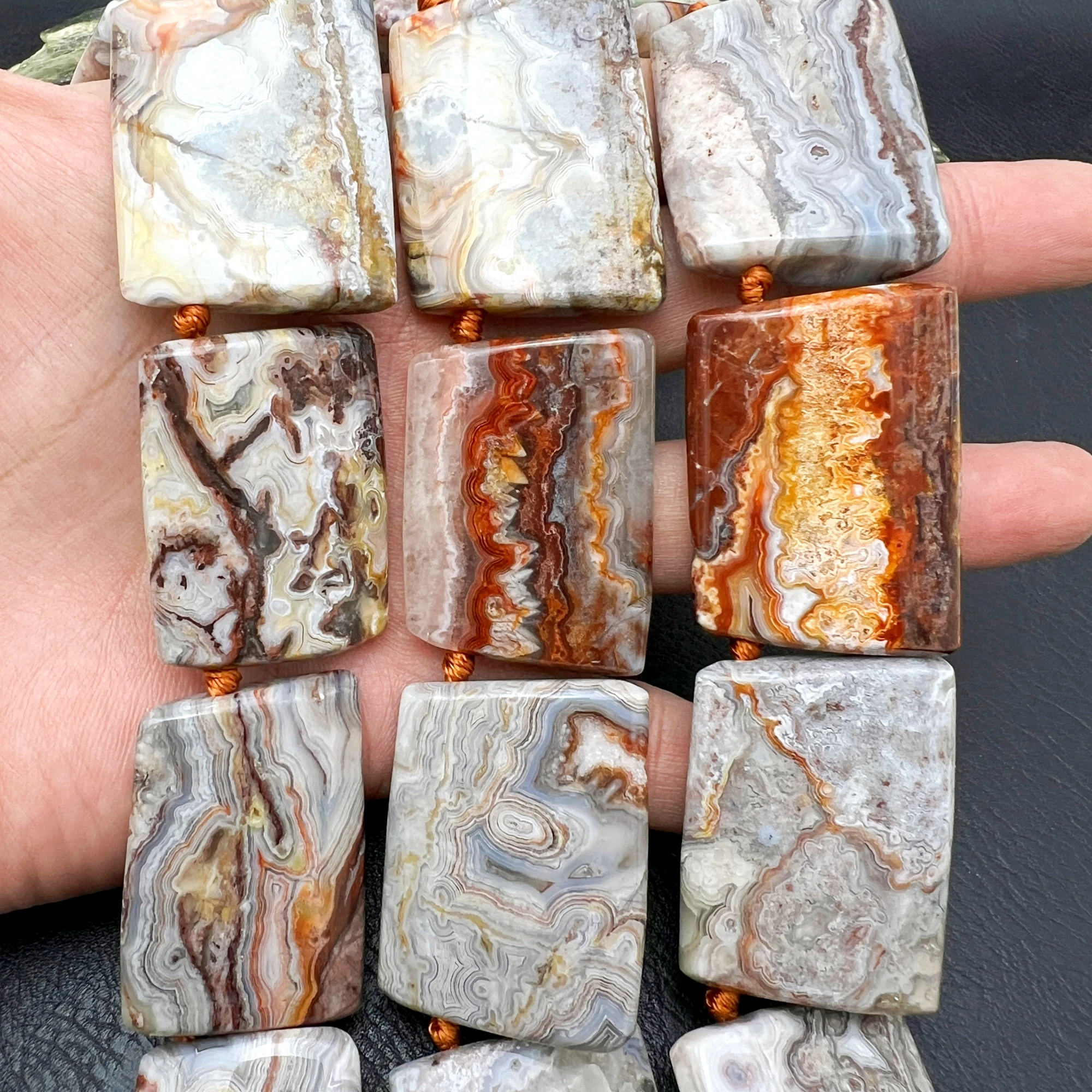 

Axe Shape Large Natural Mexican Crazy Lace Agates Slice Focus Beads For DIY Necklace Jewelry Making MY251120