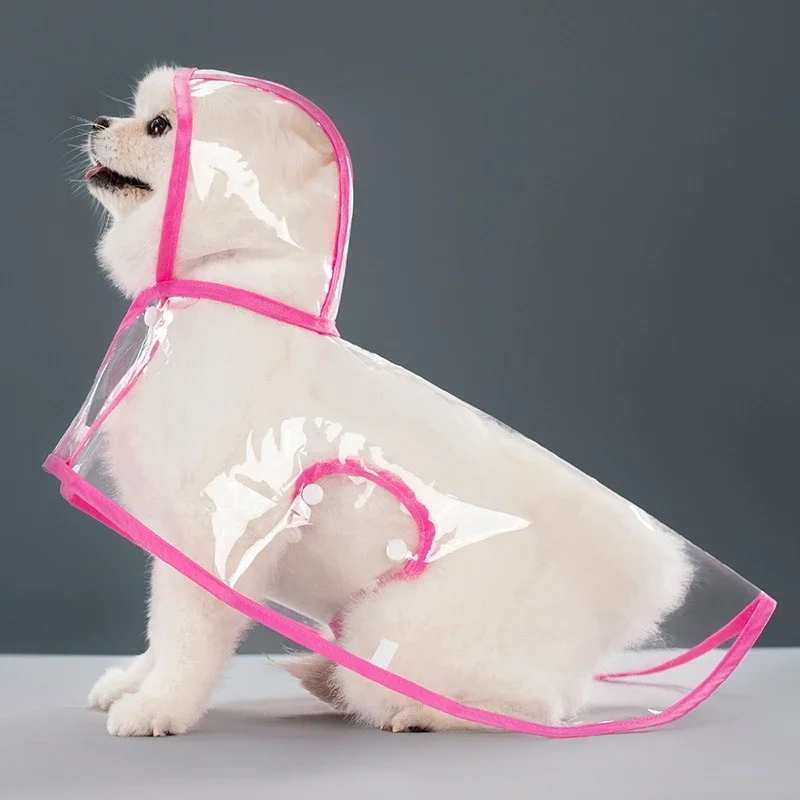 

New Raincoat Pet Transparent Outgoing Raincoat Thickened Windproof and Waterproof Large,Medium,and Small Dog Clothes Plastic F