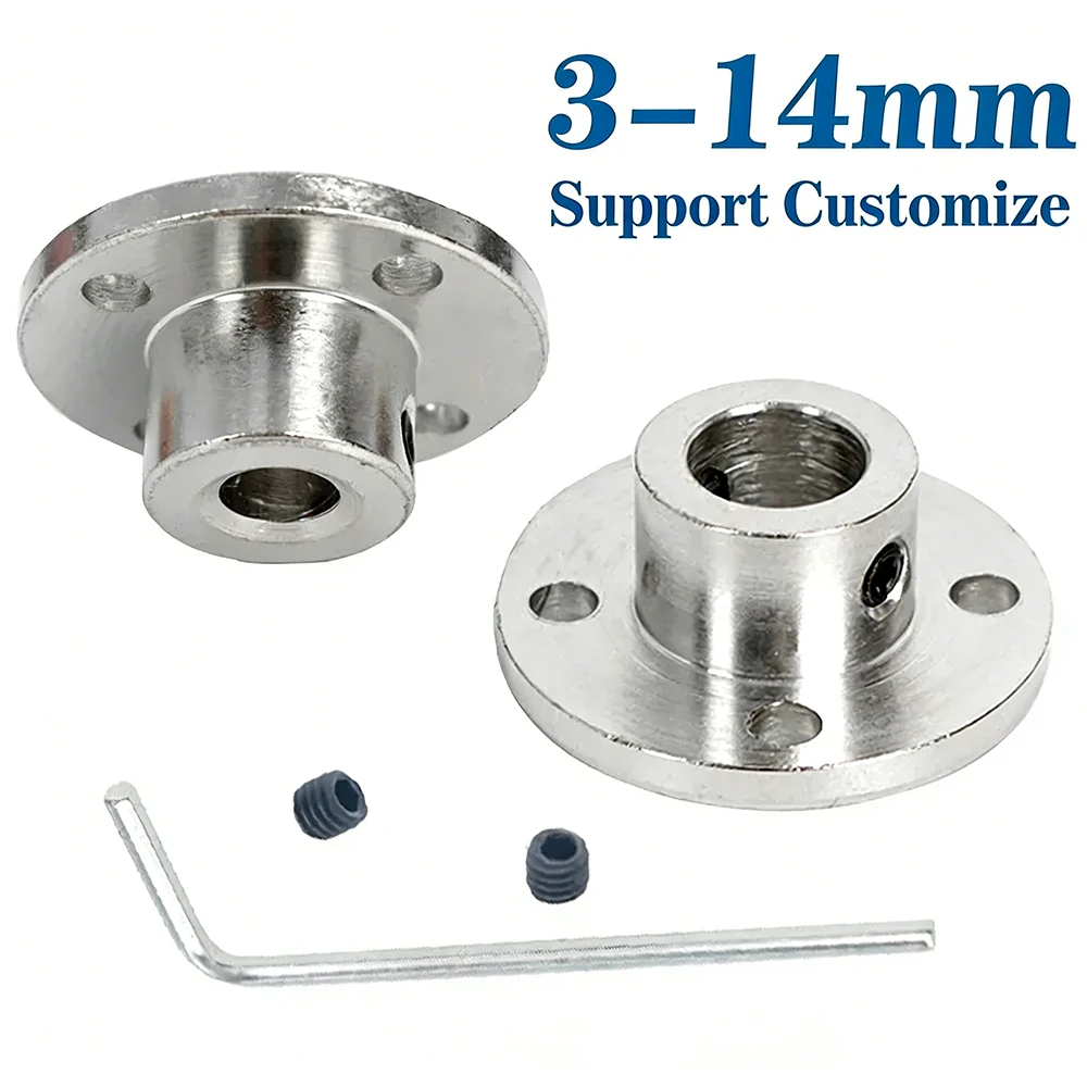 Acoplamento Rígido com Flange para Eixo Guia de Motor, Conector de Suporte de Motor, 3mm 3.17mm 4mm - 8mm 10mm 11mm 12mm, Personalizável