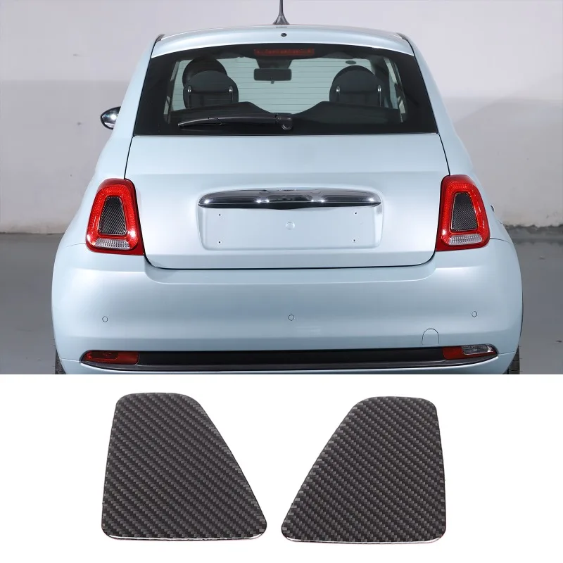 2 stücke Echte Weiche Carbon Faser Hinten Scheinwerfer Rücklicht Trim Panel Aufkleber Für Fiat 500 2016-2023 Auto zubehör