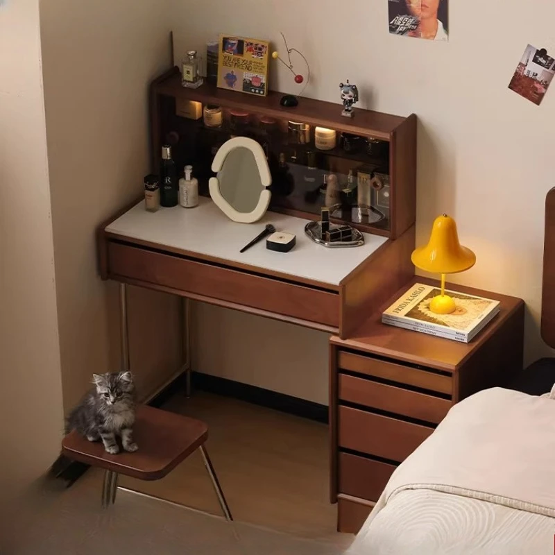 

boxwood solid wood retractable, dresser, makeup table, medieval bedside table