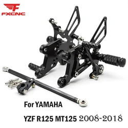 CNC Aluminum Motorcycle Rearset Foot Pegs For Yamaha YZF R125 YZFR 125 YZF R125 MT125 2008-2018 Rear set Footpegs Footrest Pedal