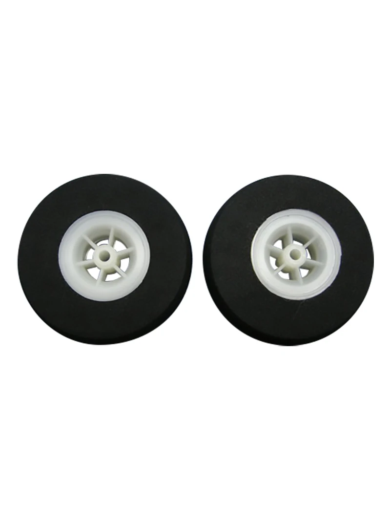 2 Pcs  Landing Gear Light Sponge Wheels Nylon Hub Color White Dia 25mm-75mm For RC Aircraft Model Replacement Parts