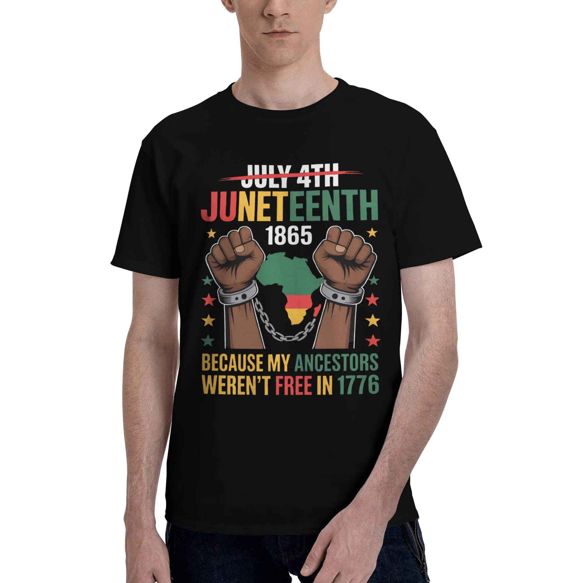 Juneteenth 1865 Rooted In Freedom Outfit Unisex T Shirt 100% Cotton Tee Printed  Tops T-shirt