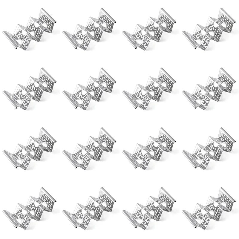 YWDZ-Taco Holder Stand, 16 Pack Stainless Steel Stand Rack With Handles, Taco Tray Holds Up To 3 Tacos, Taco Rack Stands