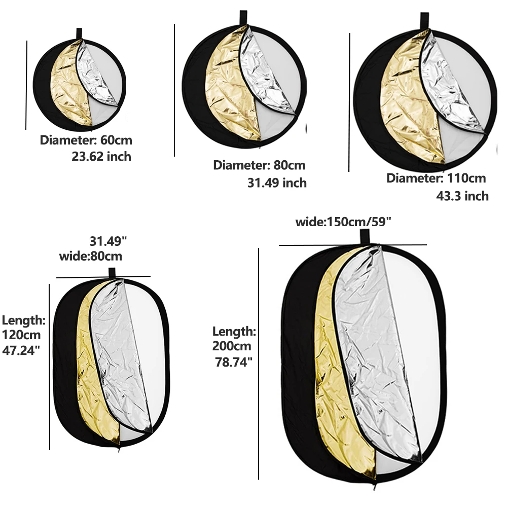 AMBITFUL Photographie Réflecteurs Ronds 5 en 1