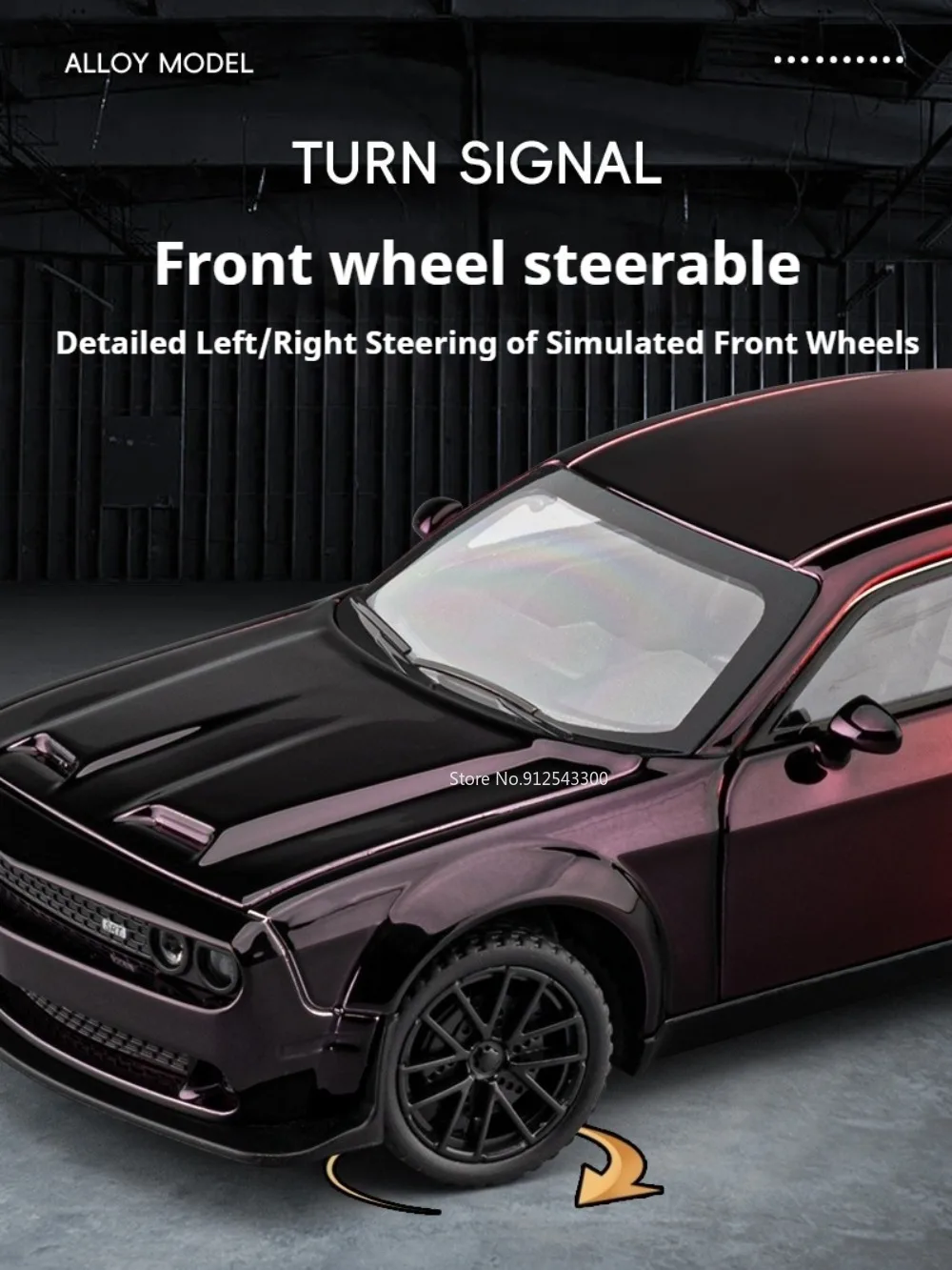 1:32 Maßstab Hellcat Charger Sportwagen-Modell Spielzeug mit Stoßdämpfung, Musik und Licht Supercar-Modelle aus Legierung Druckguss-Spielzeuge Sammlerstück – Detail 7