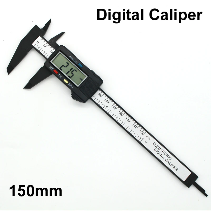 150mm Electronic LCD Digital Caliper Carbon Fiber Dial Vernier Caliper Gauge Micrometer Digital Ruler Measuring Tool